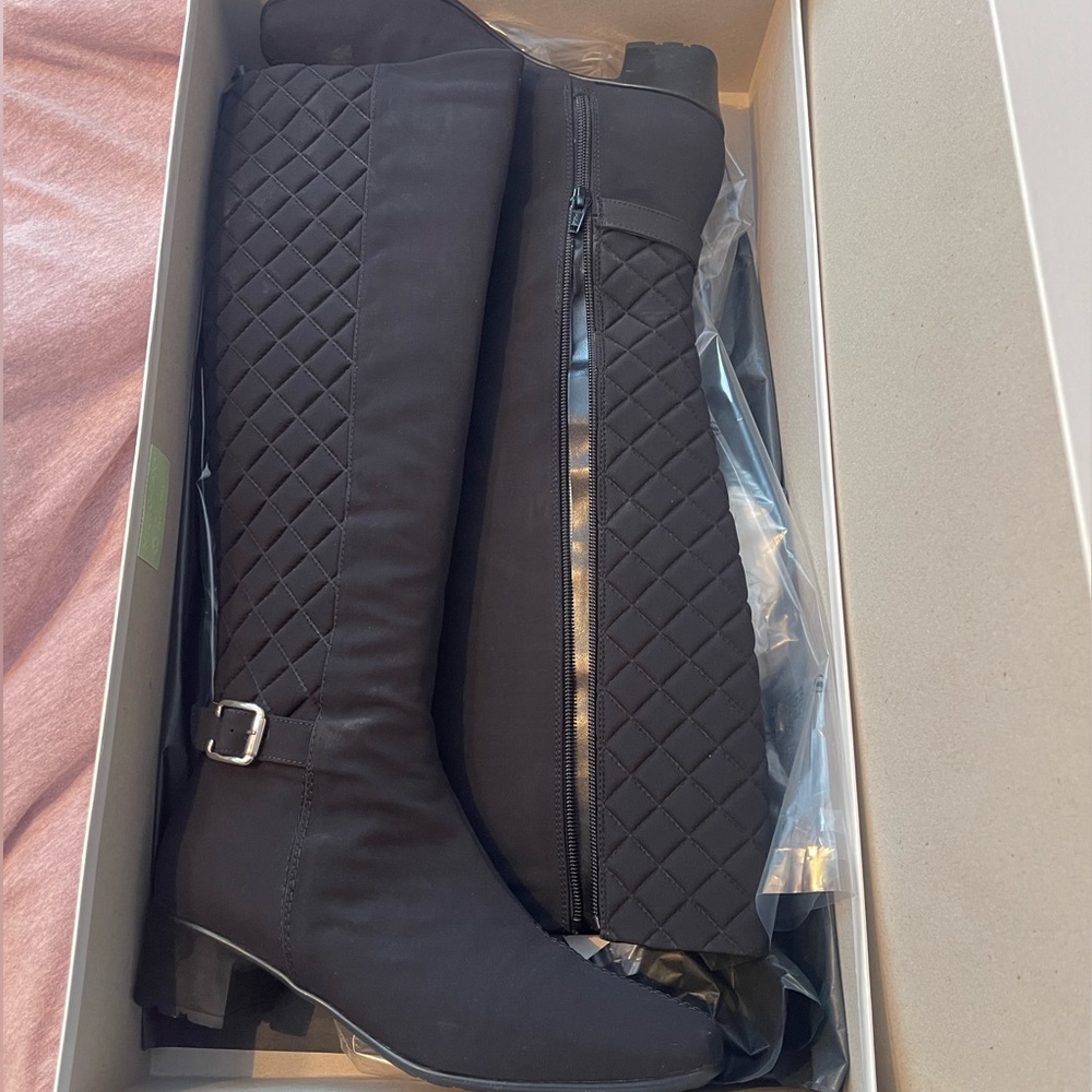 Sesto Meucci Black Quilted Over the Knee Boots. Brand New in the Box!